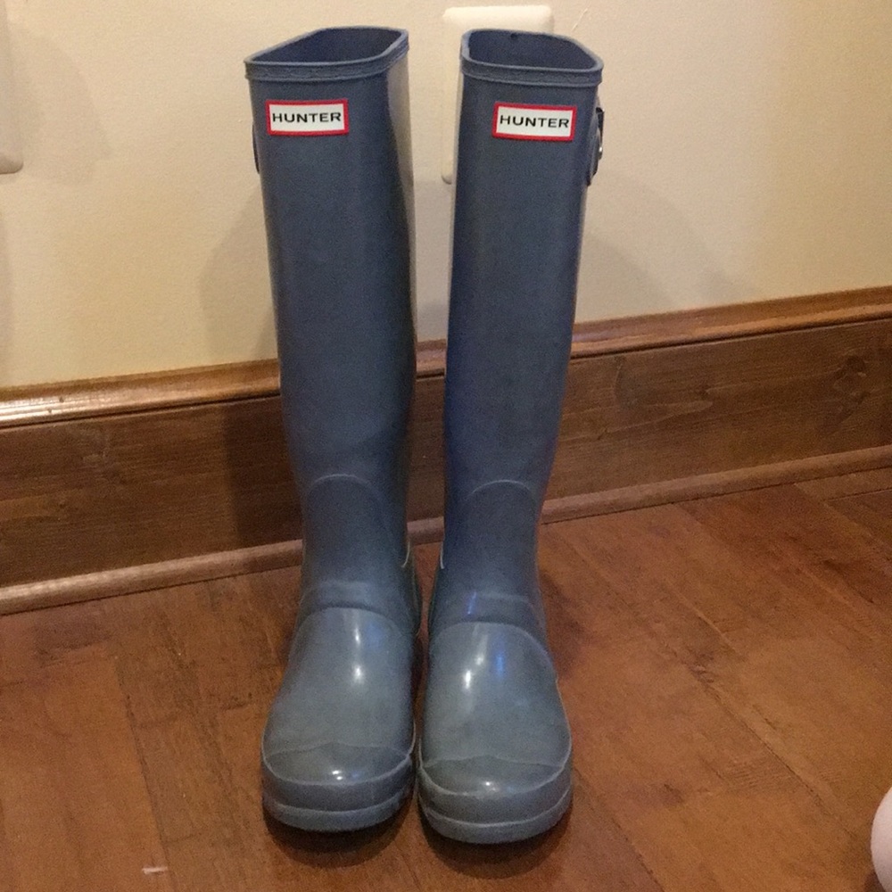 Hunter Original Tall Gloss rain boots in Graphite